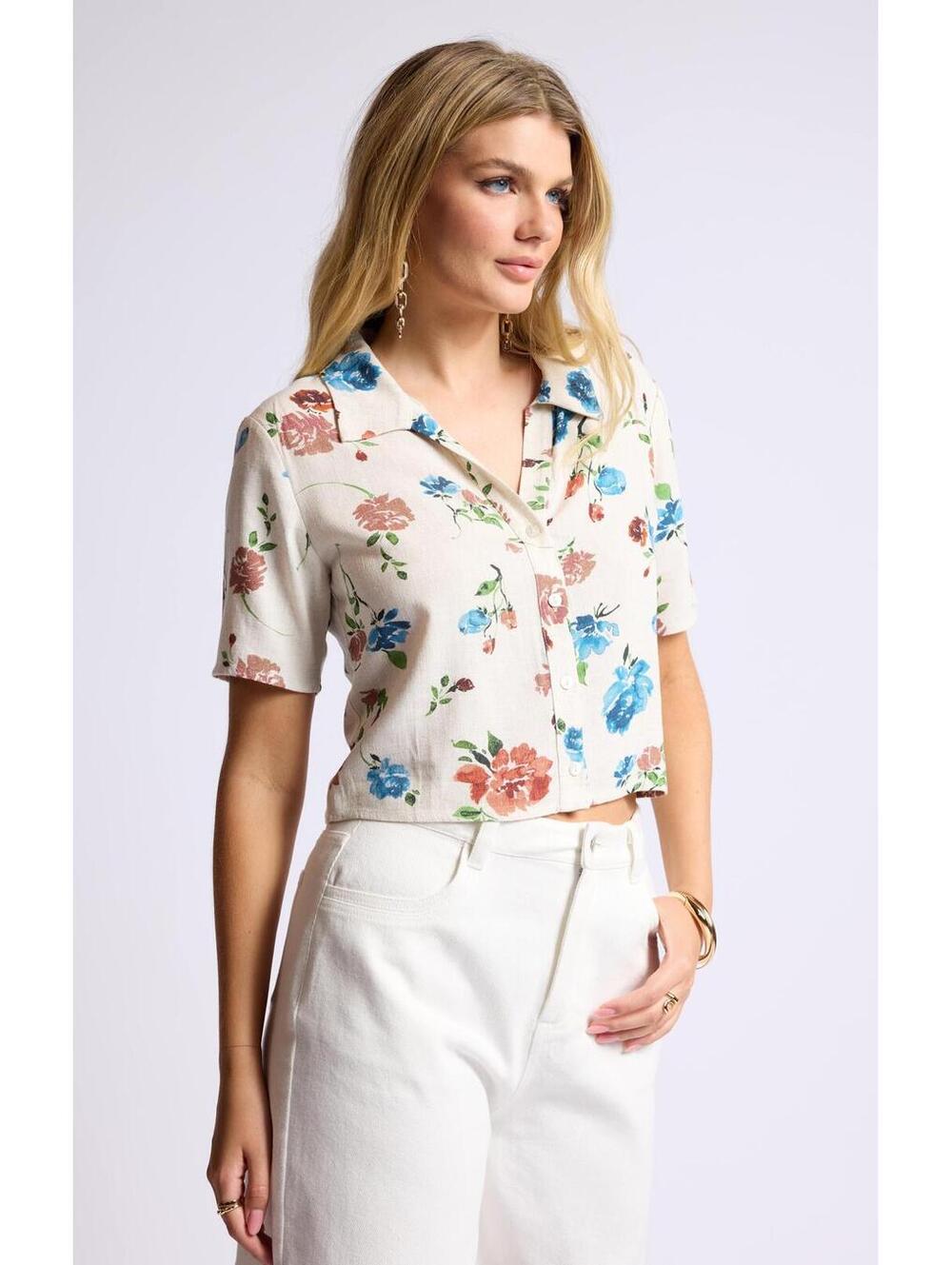 Pressed Flowers Crop Shirt